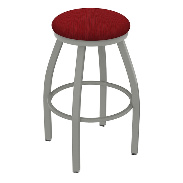 36" Swivel X-Tall Bar Stool, Nickel Finish, Graph Ruby Seat